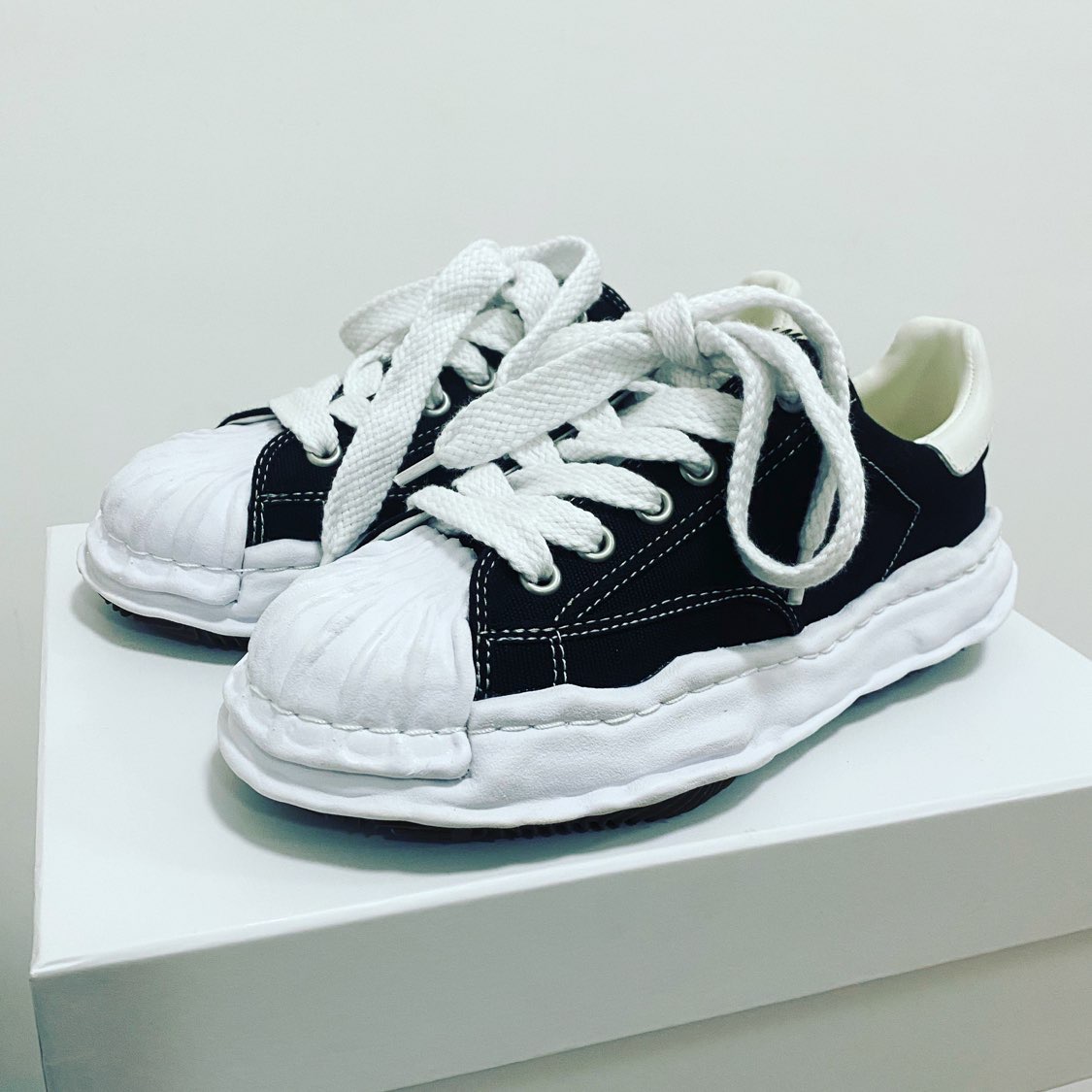 메종 미하라 야스히로 블레이키 OG 솔 캔버스 로우탑 스니커즈 photo review