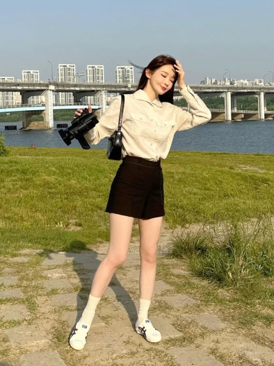 오니츠카 타이거 멕시코 66 사봇 뮬 슬립온 남녀공용 크림 블루 1183C123-100 photo review