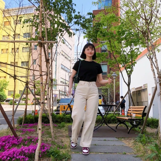 나이키 여성 덩크 로우 보르도 와인 DD1503-108 photo review