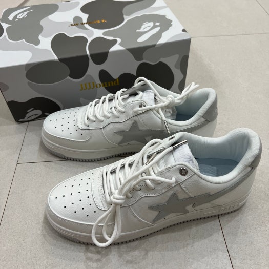BATHING APE 로우 상의 1H73-191-921 A Bathing Ape 베이프 스테이 로우 화이트 그레이 photo review