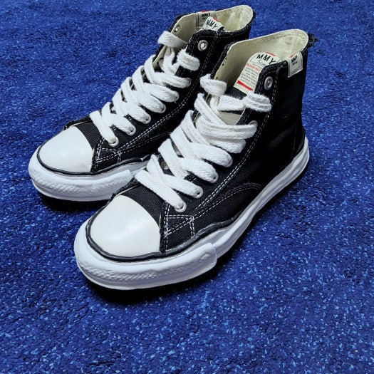 메종 미하라 야스히로 피터슨 Og 솔 캔버스 하이탑 스니커즈 블랙 A01FW701 photo review
