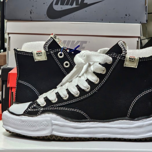 메종 미하라 야스히로 피터슨 Og 솔 캔버스 하이탑 스니커즈 블랙 A01FW701 photo review