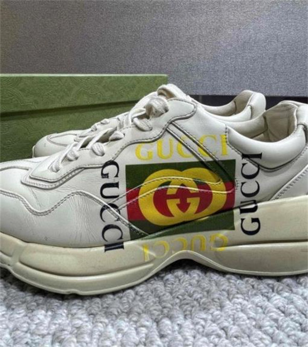 구찌 롸이톤 더블 g logo 클래식 두꺼운 밑창 키높이 낮음 도우미 아버지 신발 500878 DRW00 9522 photo review
