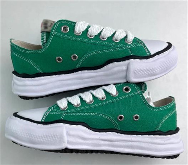 메종 미하라 야스히로 피터슨 OG 솔 캔버스 로우 스니커즈 그린 A01FW702-GREEN photo review