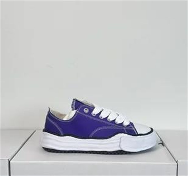 메종 미하라 야스히로 피터슨 OG 솔 캔버스 로우 스니커즈 퍼플 A01FW702-PURPLE photo review