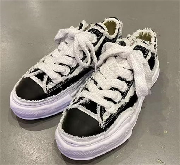 메종 미하라 야스히로 피터슨 OG 솔 OH 캔버스 로우탑 스니커즈 블랙 A09FW721-BlACK photo review