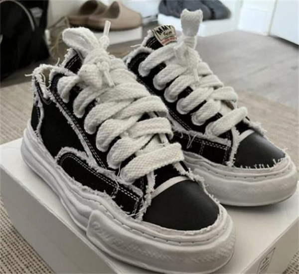 메종 미하라 야스히로 피터슨 OG 솔 OH 캔버스 로우탑 스니커즈 블랙 A09FW721-BlACK photo review