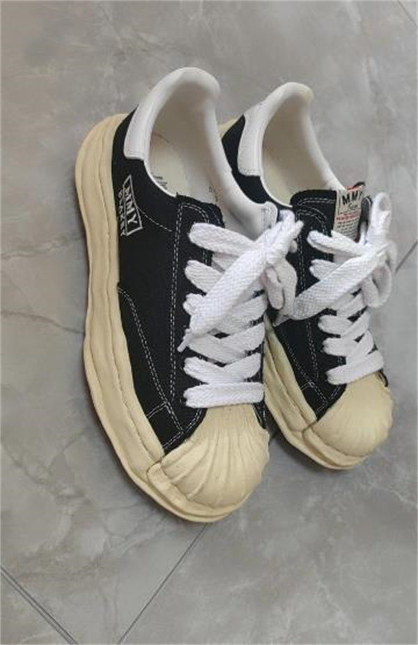 메종 미하라 야스히로 블레이키 VL OG 솔 캔버스 로우탑 스니커즈 블랙 A09FW732-BLACK photo review