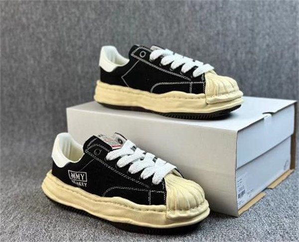 메종 미하라 야스히로 블레이키 VL OG 솔 캔버스 로우탑 스니커즈 블랙 A09FW732-BLACK photo review