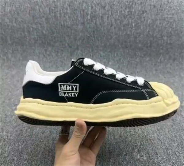 메종 미하라 야스히로 블레이키 VL OG 솔 캔버스 로우탑 스니커즈 블랙 A09FW732-BLACK photo review
