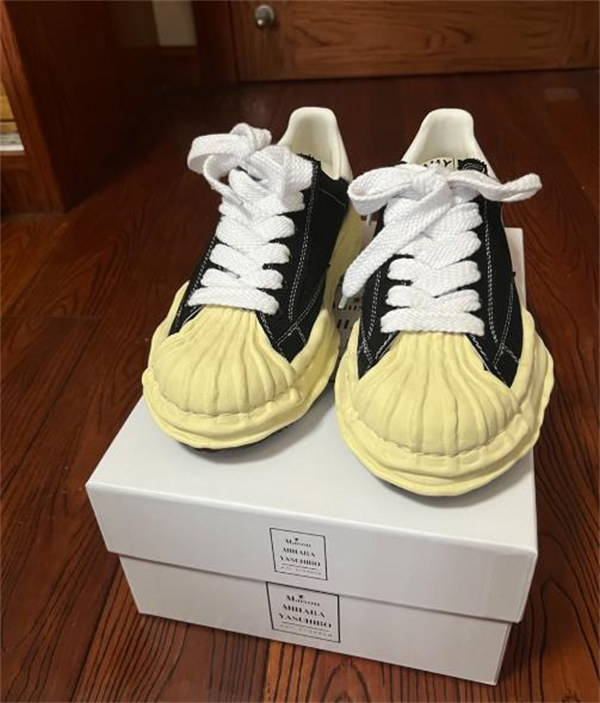 메종 미하라 야스히로 블레이키 VL OG 솔 캔버스 로우탑 스니커즈 블랙 A09FW732-BLACK photo review