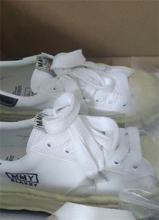 메종 미하라 야스히로 블레이키 VL OG 솔 캔버스 로우탑 스니커즈 화이트 A09FW732-WHITE photo review