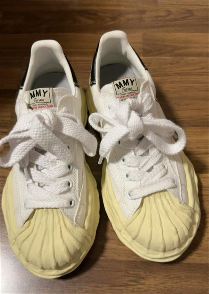메종 미하라 야스히로 블레이키 VL OG 솔 캔버스 로우탑 스니커즈 화이트 A09FW732-WHITE photo review