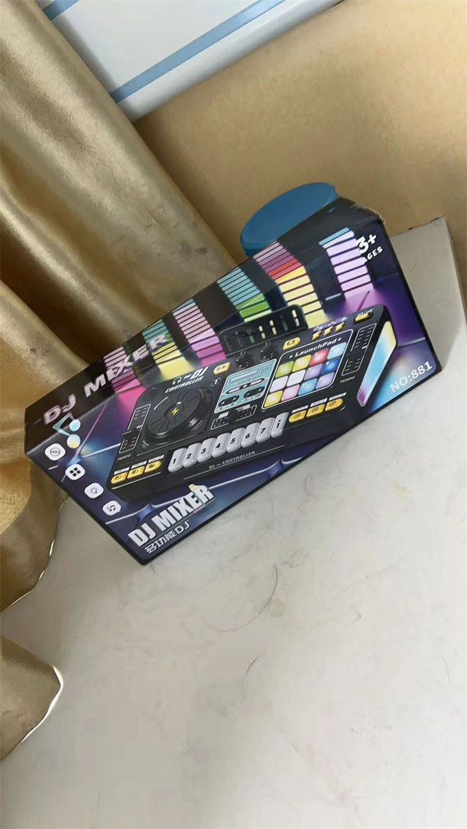 어린이 DJ 믹서 장난감 LED 조명 사운드 패드 피아노 건반 마이크 포함 음악 놀이 세트 photo review